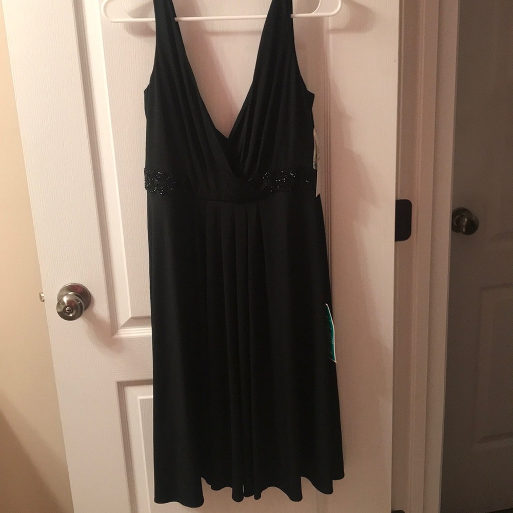 Maggy L NWT black sequined dress size 12